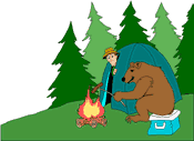 bear at campfire